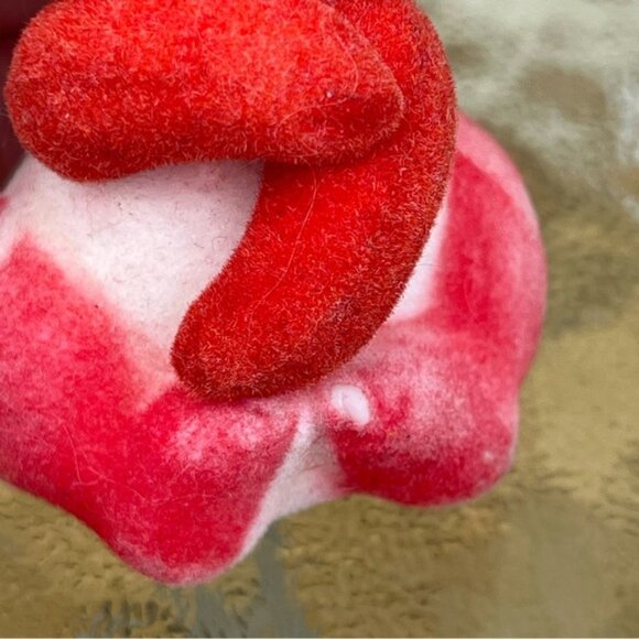 Vintage Blow Mold Flocked Red & White Panda Bear Ornaments Set of 2 - Picture 14 of 15